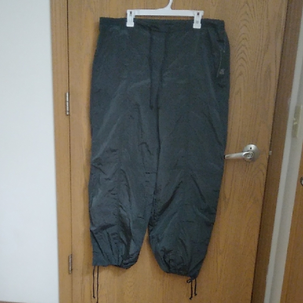 Wild Fable Dark Green Oversized Drawstring Windbreaker Parachute Joggers